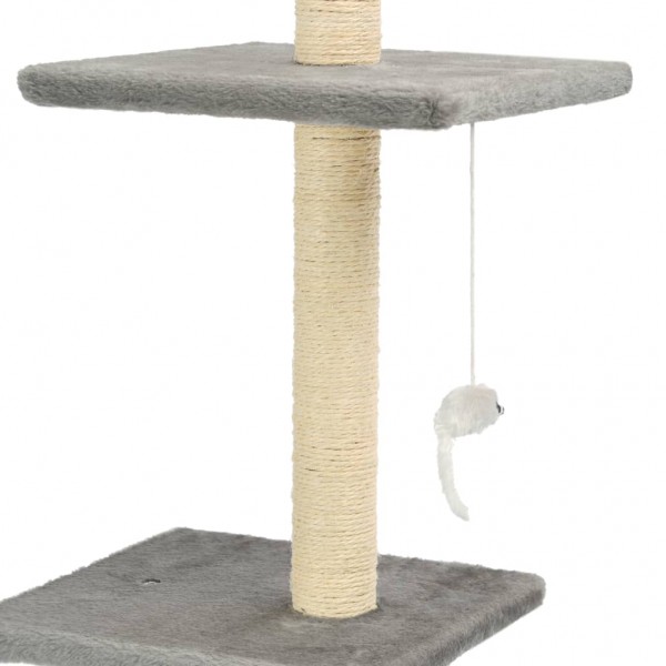Árvore p/ gatos c/ postes arranhadores sisal 260 cm cinzento M 4