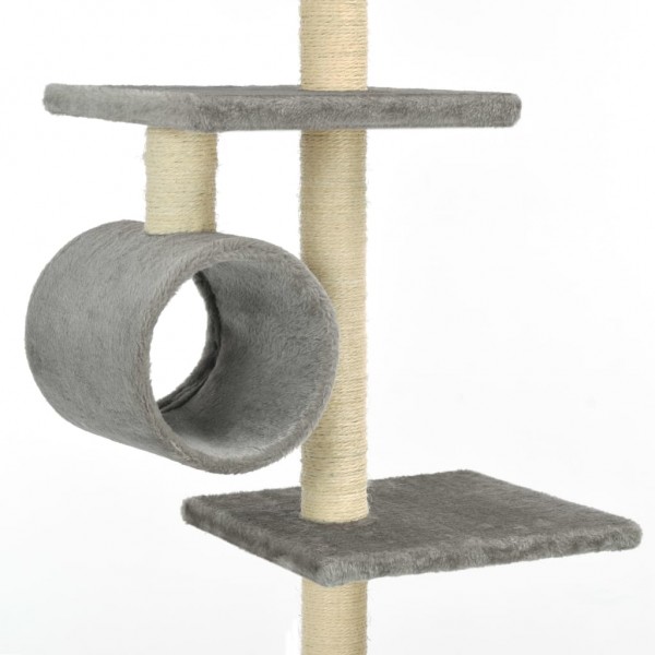Rascador para gatos con poste rascador de sisal 260 cm gris M 5