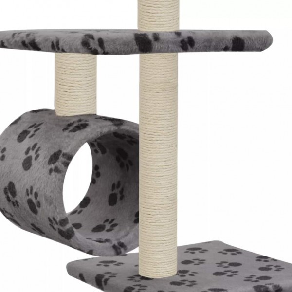 Árvore p/ gatos c/ postes arranhadores sisal 260 cm cinzento M 5