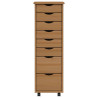 Cajonera con ruedas MOSS madera maciza pino marrón miel 4