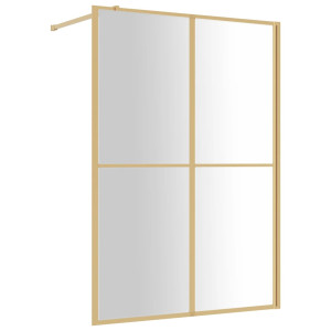 Mampara puerta ducha vidrio transparente ESG dorado 140x195 cm H