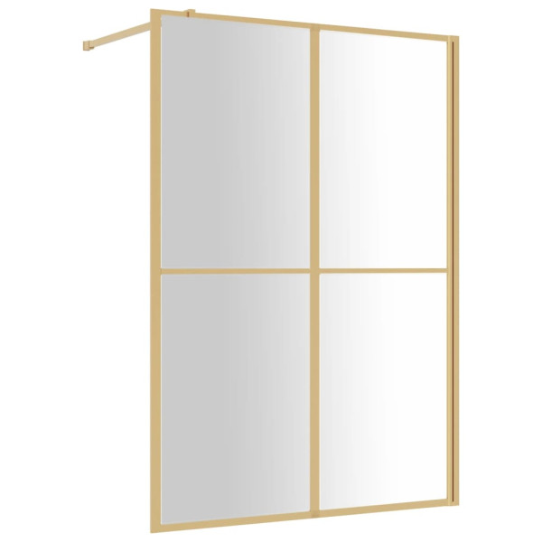 Mampara puerta ducha vidrio transparente ESG dorado 140x195 cm M 2