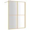 Mampara puerta ducha vidrio transparente ESG dorado 140x195 cm 2