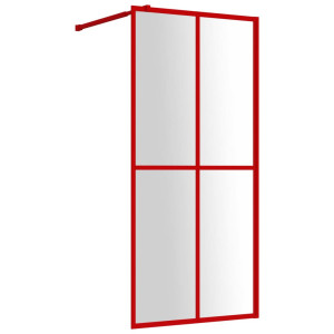 Mampara puerta de ducha vidrio transparente ESG rojo 100x195 cm H