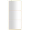 Mampara puerta de ducha vidrio transparente ESG dorado 90x195cm 3