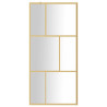 Mampara puerta de ducha vidrio transparente ESG dorado 90x195cm 3