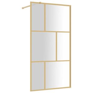 Divisória de chuveiro 100x195 cm vidro transparente ESG dourado H