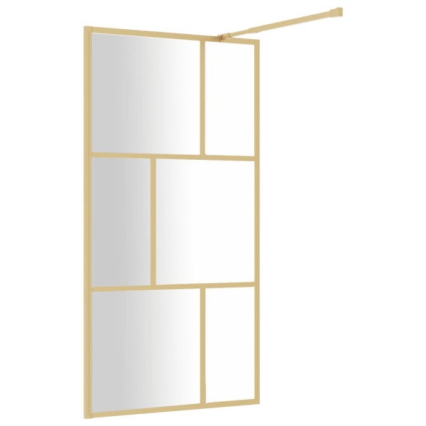 Divisória de chuveiro 100x195 cm vidro transparente ESG dourado M 5