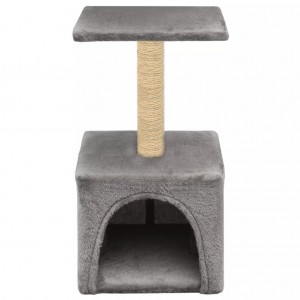 Rascador para gatos con poste de sisal 55 cm gris H