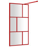 Mampara puerta de ducha vidrio transparente ESG rojo 100x195 cm 5