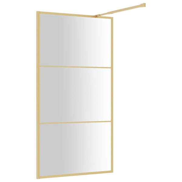 Mampara puerta ducha vidrio transparente ESG dorado 100x195 cm M 5