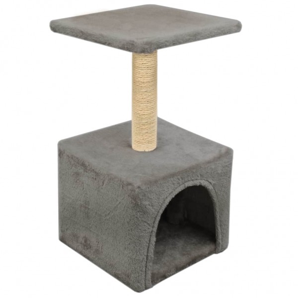 Árvore para gatos c/ postes arranhadores sisal 55 cm cinzento M 4