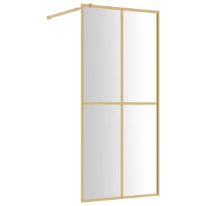 Mampara puerta de ducha vidrio transparente ESG dorado 90x195cm H