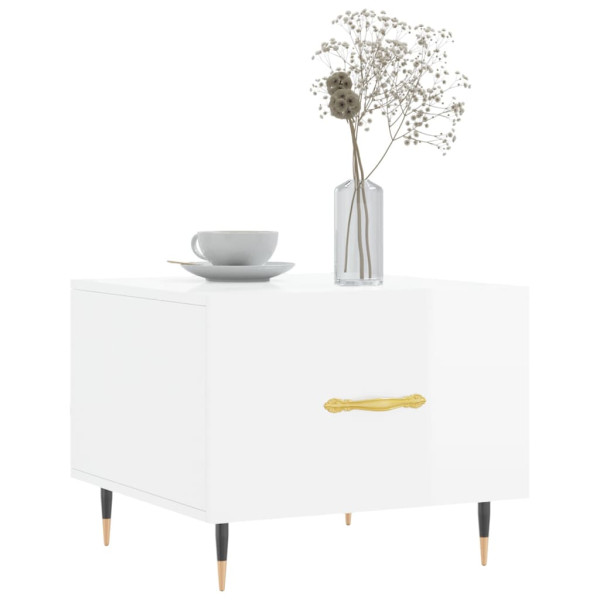 Mesas de centro 2 pcs 50x50x40 cm branco brilhante M 3