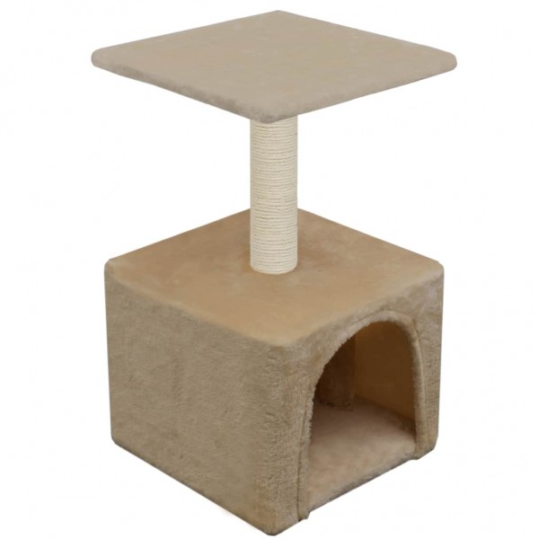 Árvore para gatos c/ postes arranhadores sisal 55 cm bege M 4