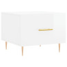 Mesa de centro 2 uds madera ingeniería blanco brillo 50x50x40cm 5