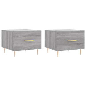 Mesas de centro 2 pcs 50x50x40 cm madeira proc. sonoma cinza H