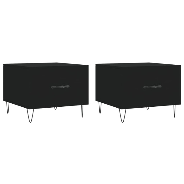 Mesas de centro 2 uds madera de ingeniería negro 50x50x40 cm M 2