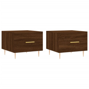 Mesa centro 2 pcs 50x50x40 cm madeira proc. carvalho castanho H