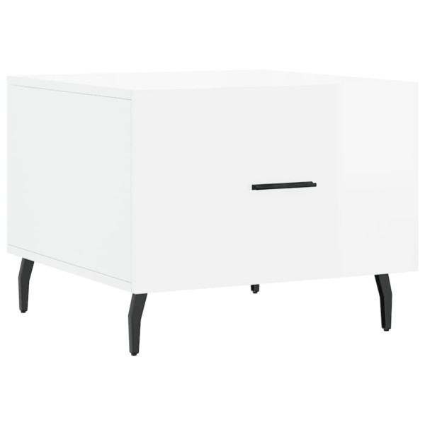 Mesa de centro 2 uds madera ingeniería blanco brillo 50x50x40cm M 5