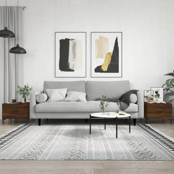 Mesas de centro 2 uds madera ingeniería marrón roble 50x50x40cm D