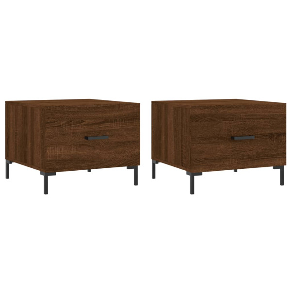 Mesa centro 2 pcs 50x50x40 cm madeira proc. carvalho castanho M 2
