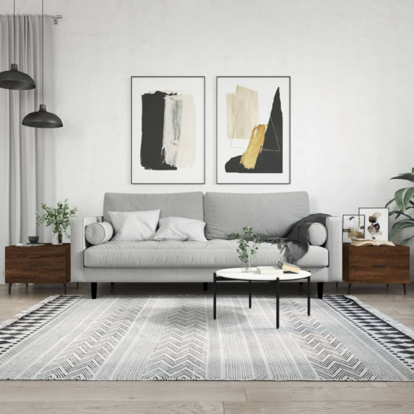 Mesas de centro 2 uds madera ingeniería marrón roble 50x50x40cm D