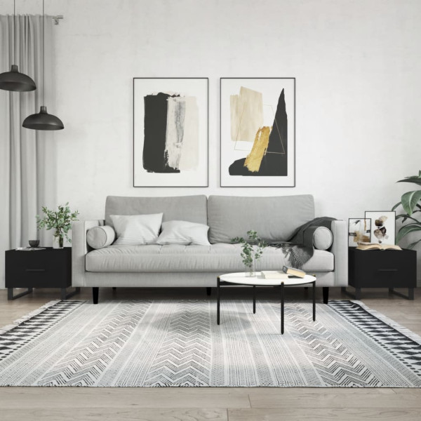 Mesas de centro 2 uds madera de ingeniería negro 50x50x40 cm D