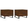 Mesa centro 2 pcs 50x50x40 cm madeira proc. carvalho castanho 2