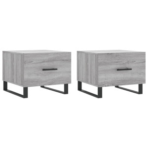 Mesas de centro 2 pcs 50x50x40 cm madeira proc. sonoma cinza H