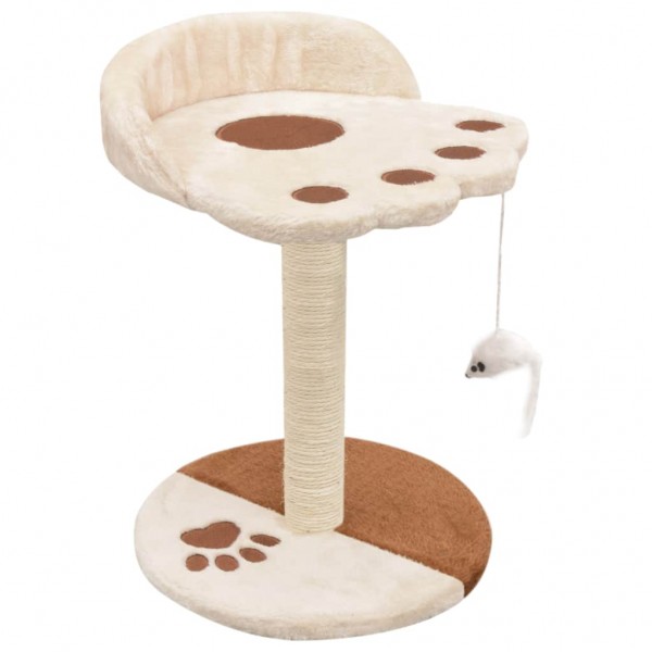 Rascador para gatos con poste de sisal 40 cm beige y marrón M 3