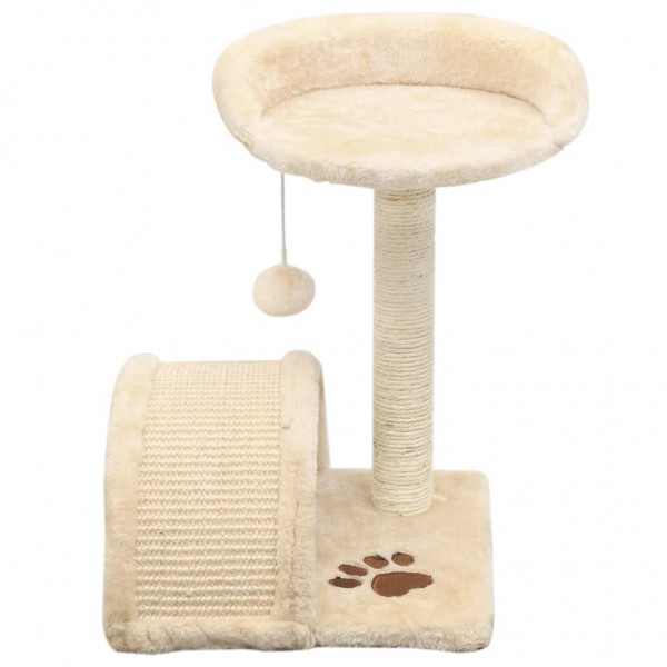 Rascador para gatos con poste de sisal 40 cm beige y marrón M 3