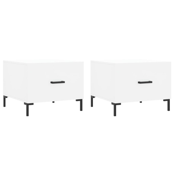 Mesas de centro 2 pcs 50x50x40 cm madeira processada branco M 2