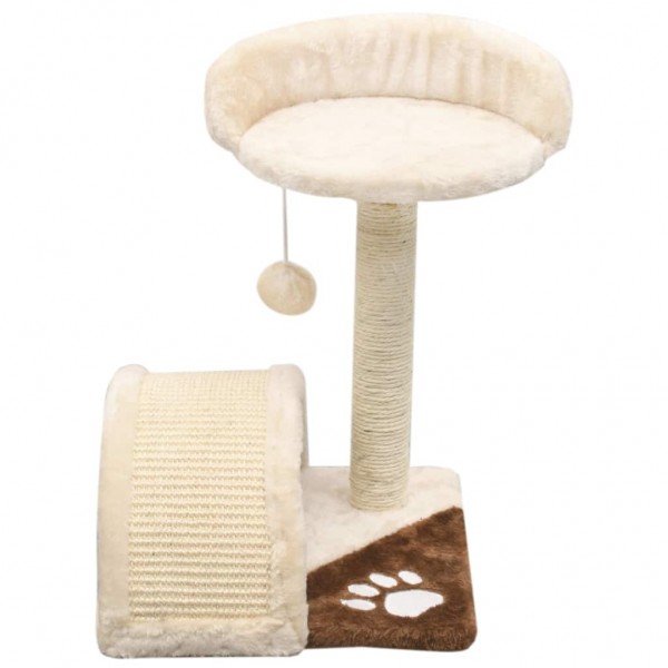 Rascador para gatos con poste de sisal 40 cm beige y marrón M 3