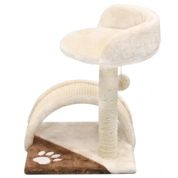 Rascador para gatos con poste de sisal 40 cm beige y marrón M 4
