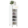 Mueble zapatero madera contrachapada blanco brillo 30x35x105 cm 4