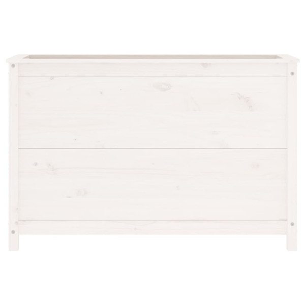 Arriate elevado de jardín madera de pino blanco 119.5x40x78 cm M 4