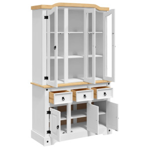 Aparador Corona madera maciza pino mexicano blanco 112x43x196cm H