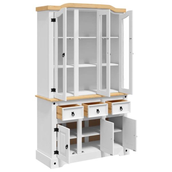 Aparador Corona madera maciza pino mexicano blanco 112x43x196cm M 2