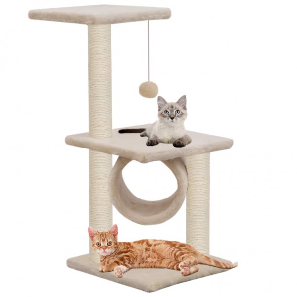 Rascador para gatos con poste rascador de sisal 65 cm beige D