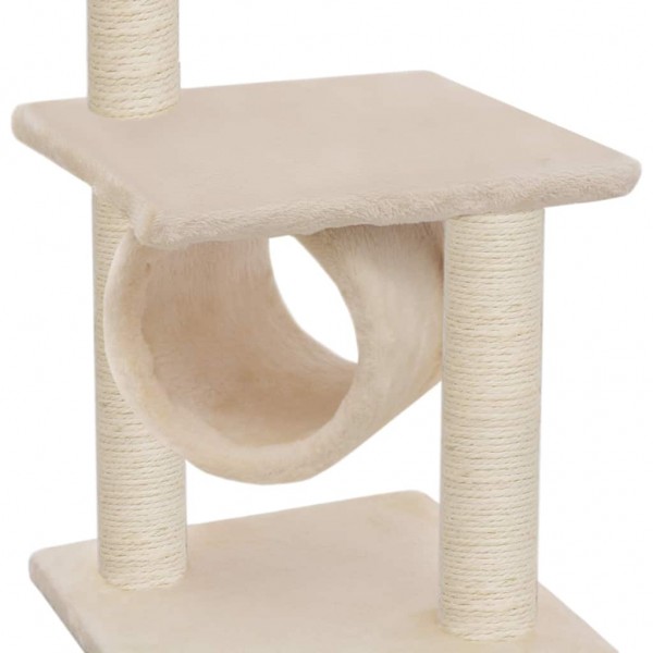 Árvore para gatos c/ postes arranhadores sisal 65 cm bege M 4