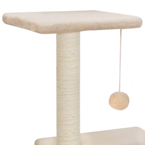 Rascador para gatos con poste rascador de sisal 65 cm beige M 5