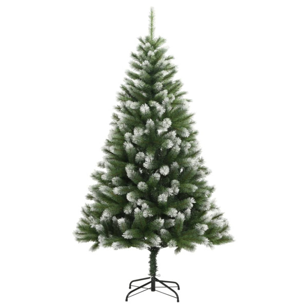 Árbol de Navidad artificial con bisagras y nieve flocada 150 cm M 2