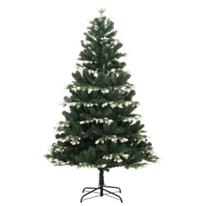 Árbol de Navidad artificial con bisagras y nieve flocada 150 cm H