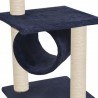 Árvore p/ gatos c/ postes arranhadores sisal 65 cm azul escuro 4