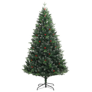 Árbol de Navidad artificial con bisagras y frutos rojos 150 cm H