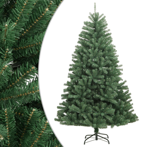 Árbol de Navidad artificial con bisagras y soporte verde 120 cm D