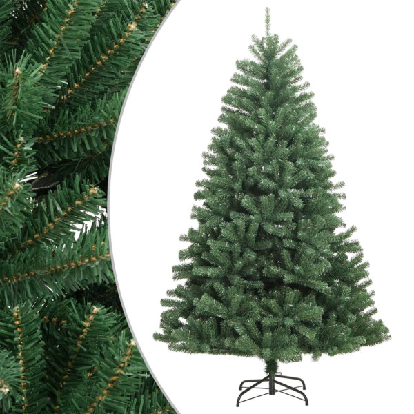 Árbol de Navidad artificial con bisagras y soporte verde 240 cm D