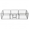 Corral para perros 8 paneles de acero 60x80 cm negro 1