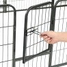 Parque para cães 12 painéis aço 80x60 cm preto 2